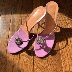 Boccaccini Plum Pink Jeweled Sandals